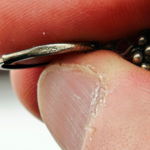 14K Gold P925 Silver Marked Pearl Earrings Dangle Drop Elevated Basic Everyday - Picture 5 of 5